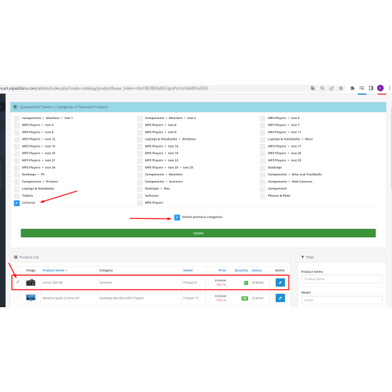 Zbiorcze dodawanie/usuwanie/aktualizowanie produktów w kategorii